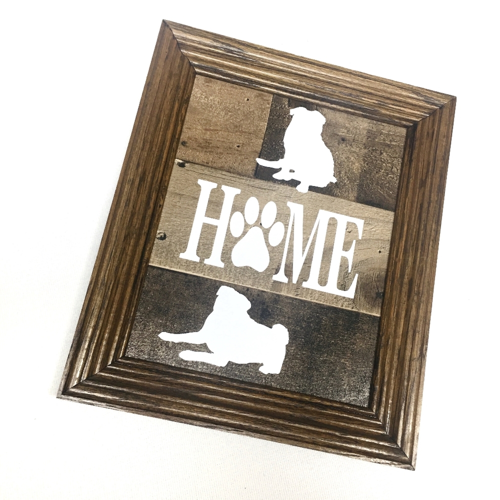 HANDMADE (2/$30) Pug Home Wall Art Sign